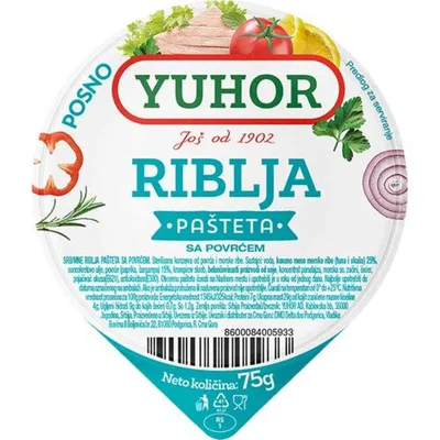 Yuhor Pasteta Riblja Sa Povrcem 75 g