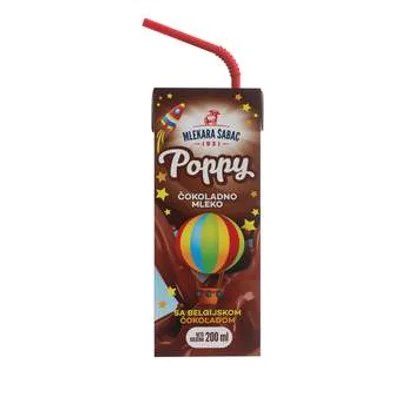 Mleko Čokoladno Poppy , Mlekara Šabac 200 ml