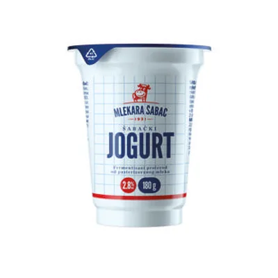 Jogurt 2.8% Mm Čaša Mlekara Šabac 180 g