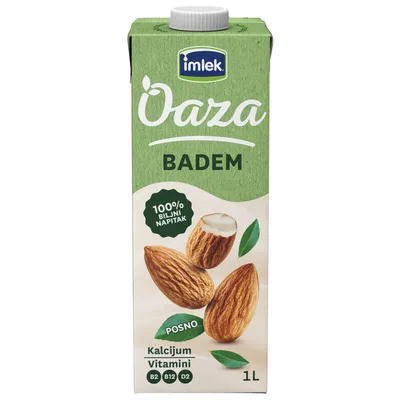 Napitak od Badema bez Dodatog Šećera Oaza Čaša 1 L