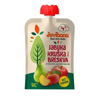 Voćna Kašica Jabuka Kruška I Breskva Pouch Juvitana Swissli 100 g