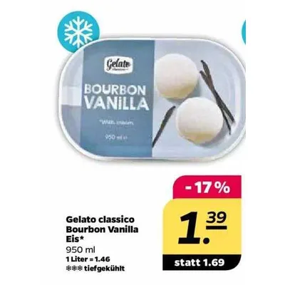 Gelado Bourbon Vanila 900 ml
