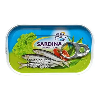 Sardina U Paradajz Sosu Azzuro Mare 125 g