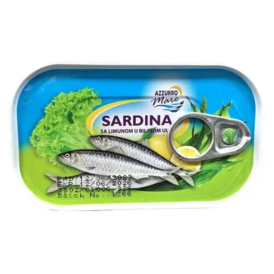 Sardina Sa Limunom U Biljnom Ulju Azzuro Mare125g 125 g