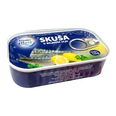 Skusa Fileti U Biljnom Ulju Azzuro Mare 125 g