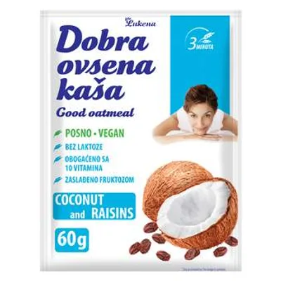 Dobra Ovsena Kasa Kokos I Suv.Grozdje60g 60 g