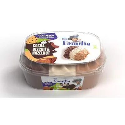 Sladoled Familia Cocoa, Biscuit & Hazelnut 900 ml