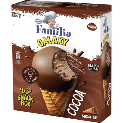 Sladoled Kornet Familia Galaxy Kakao 114 ml