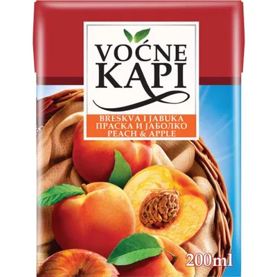 Voćni Napitak Voćne Kapi Breskva Jabuka 200 ml