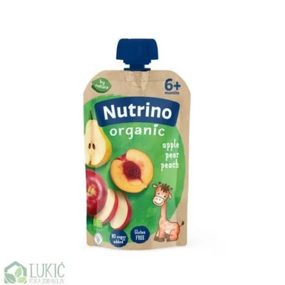 Organsko Pire Jabuka Kruška Breskva 4 Nutrino 100 g
