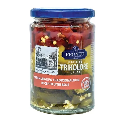 Feferone Tricolore Ljuta Paprika Pronto Ducla Trading 370 ml