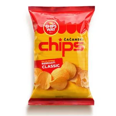 Chips Way Čips Čačanski Rebrasti Chipsy Way 230 g