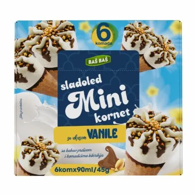 Sladoled Multipak Kornet Vanila Baš 540 ml
