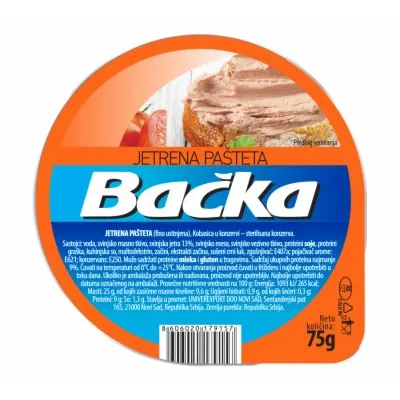 Pašteta Jetrena Bačka 75 g