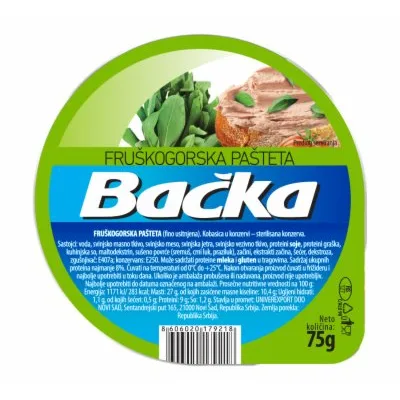 Pašteta Fruškogorska Bačka 75 g