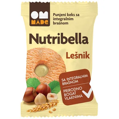 Keks Integralni Lešnik Nutribella Om Made 50 g