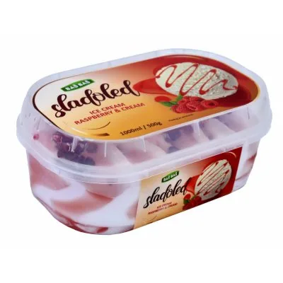 Sladoled Raspberry&cream Baš 1 L