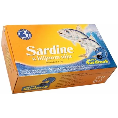 Sardine U Biljnom Ulju Happy 125 g