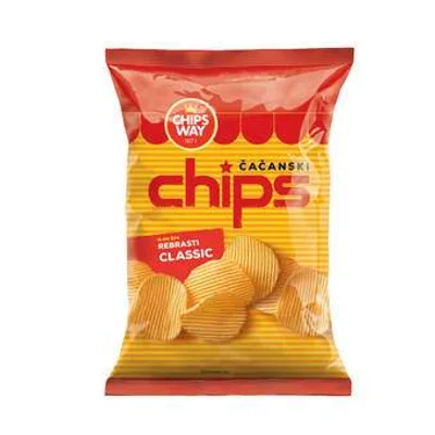 Chips Way Čips Čačanski Rebrasti Chipsy Way 150 g