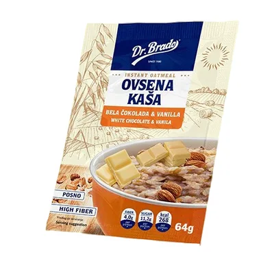 Kasa Ovsena Protein Bela Cokolada Vanila Badem Dr.Brado 60 g
