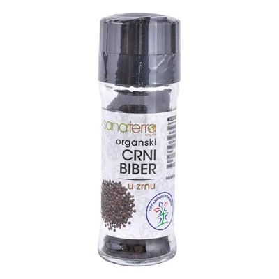 Biber Crni U Zrnu Organski Sa Mlinom Sanaterra 40 g
