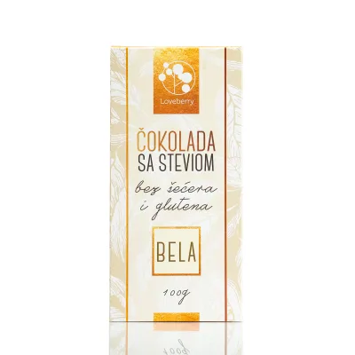 Čokolada Sa Steviom Bela Loveberry 100 g