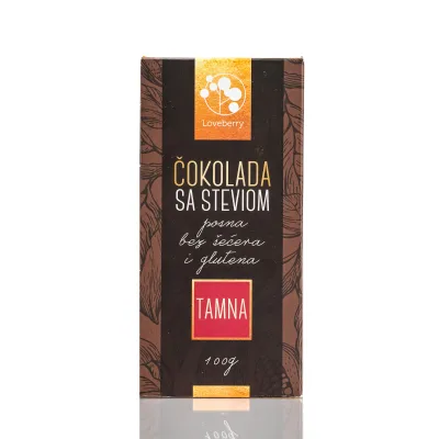 Čokolada Sa Steviom Tamna Loveberry 100 g