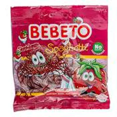 Bombone Gumene Spaghetti Strawberry Bebeto 80 g
